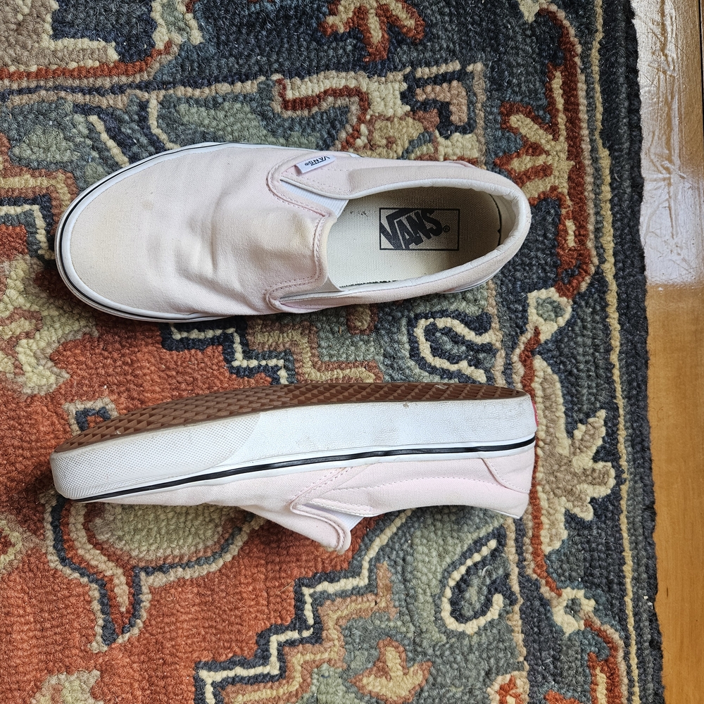 Vans Classic Light Pink Slip-On Shoes Sneakers Skater Back To School Fall Sz 8